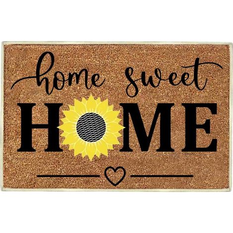 Tapis De Seuil - Tapis D'Entrée Fleur De Tournesol - 40 x 60 cm - Antidérapant - Pour Extérieur Et Intérieur - 1 Pièce (1/5)