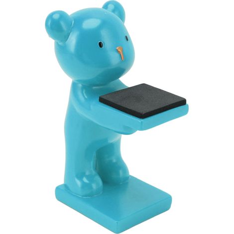 Support de montre ours, fait main, 3D, en résine moderne, pour la maison et le bureau, bleu (1/5)