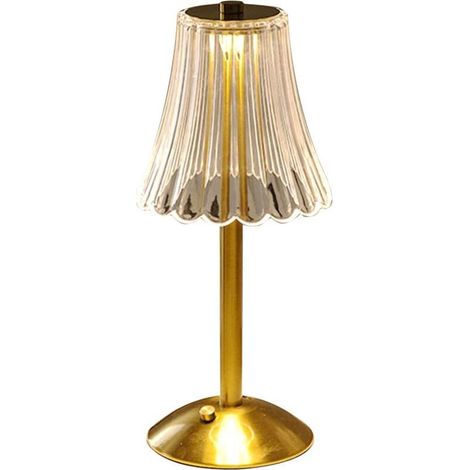 Lampe de Table Sans Fil LED, Lampe de Chevet LED Tactile Dimmable, 3 Couleurs Lampe Cristal avec USB Ports de Charge USB-A+C, Lampe de Table pour Chambre Salon Restaurant Hôtel [Classe énergétique F] (1/5)