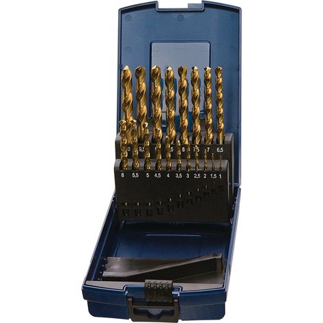 Juego  de  brocas  espiral  DIN  338  Tipo  N  D.1-5,9x0,1mm  HSS  TiN  50  pzs.Caja  plástica  TECWERK (1/2)
