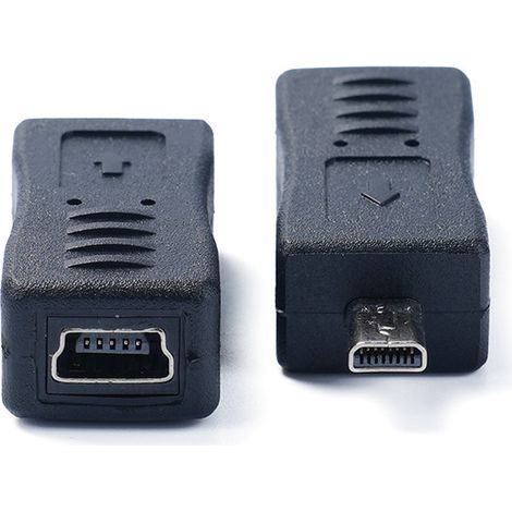 Mini 5P female to Mini 8P male adapter, T-type camera adapter allowing photo loading and transfer. (1/5)