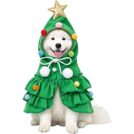 Costume de Noël pour chien - Cape à capuche chaude et douce avec étoile (1/5)