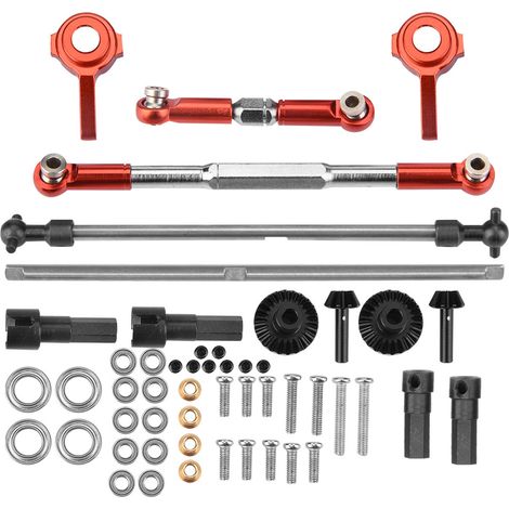 Renvoi Directeur - Aluminium Usiné CNC - Pour Camion RC WPL 1610 - Rouge - Lot de 1 (1/5)