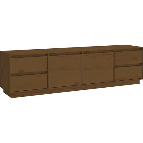 Mobile TV multimediale scaffale per televisione televisore buffet sala da pranzo soggiorno camera da letto miele 176 x 37 x 47,5 cm legno di pino massiccio marrone 020027710