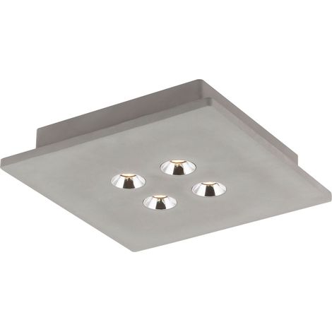 Plafonnier LED pour chambre à coucher, chambre d'amis, lampe de couloir en béton chromé
