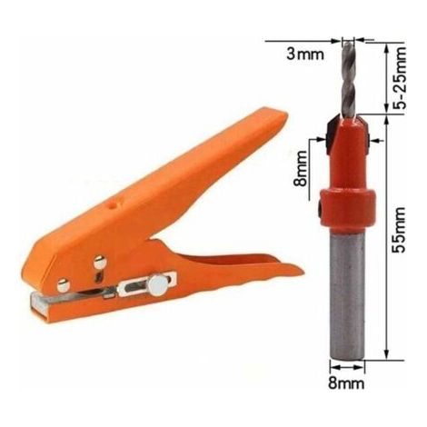 Pince à PoinçOnner pour Bandes de Chant Outil de PoinçOnnage Pince à Masquage 3X8MM Foret à Trou de Vis Chapeau Outil de Menuiserie