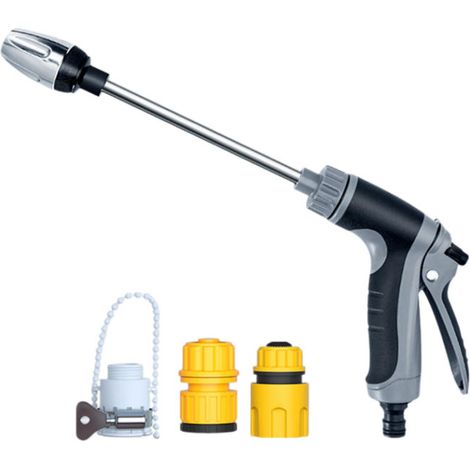 Pistolet Eau Haute Pression 360° 3 Modes Jet pour Lavage Voiture Sol Mur Nettoyage Portable avec Raccord Durable