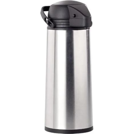 ®RisingFF Carafe isotherme à pompe - 1,9 L - Gris - Acier inoxydable, verre renforcé, plastique (1/4)