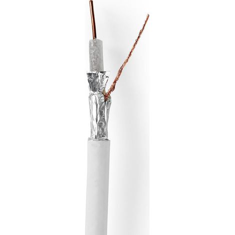 Cable coaxial en bobina 4glte seguro 75 ohmios triple blindaje tce 250 metros coaxial pvc blanco caja de regalo (1/2)