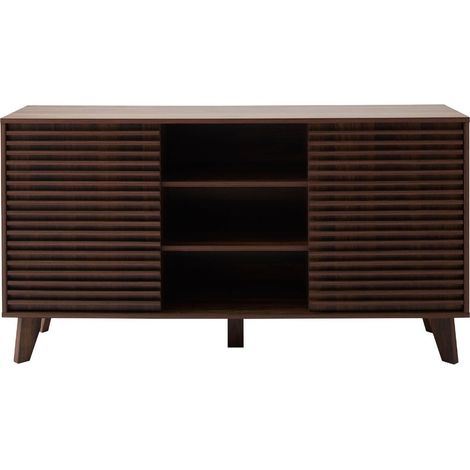 Buffet 2 porte scorrevoli facciate effetto legno rigato L140 cm - FRIBOURG