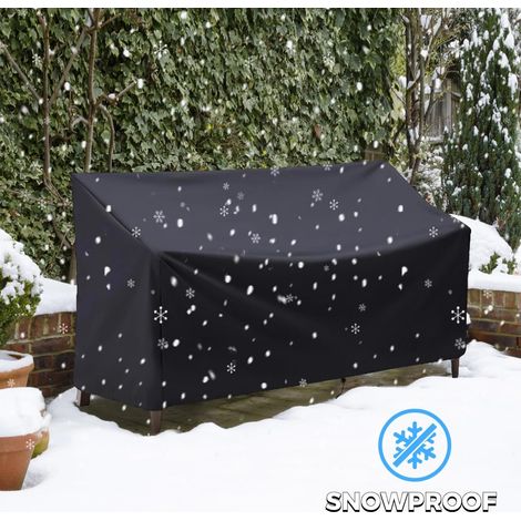 Housse de banc d'extérieur, tissu 210D résistant, pour banc de jardin 2 places, avec aérations, résistante aux intempéries, 134 x 66 x 89 cm (53 x 26 x 35 pouces).
