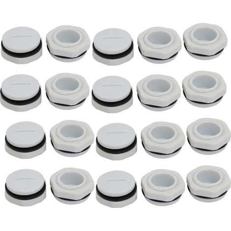 sourcing map PG13.5 Nylon Filetage mâle Presse-étoupe Vis Fin Cap Couverture Gris 10pcs (1/3)
