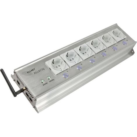 ALLNET MSR IO Zentrale Schaltsteckdosenleiste 6-fach INKL. Messgerät für Desktop &amp 19 Montage ALL4176 für IP Gebäude Aut