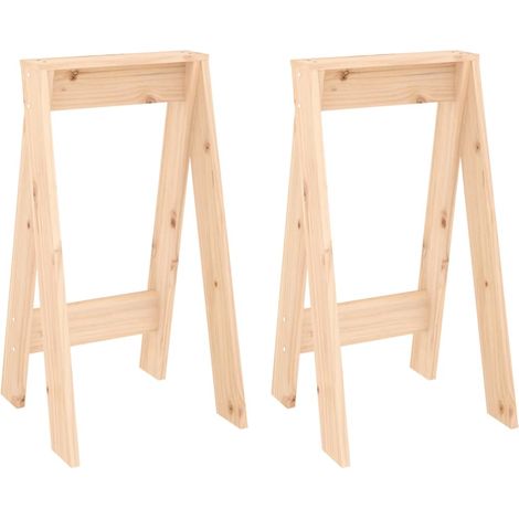 Barhocker Set von 2 40x40x75 cm aus massivem Kiefernholz