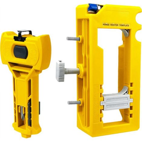 Door hinge and latch installation kit, yellow (2 pieces) for precision chiseling and marking. (1/5)