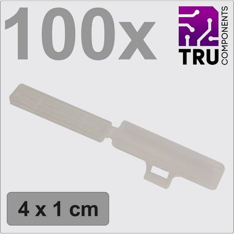 TRU COMPONENTS TC-12888600 T24CA082 Porta etichette Superficie stampabile: 9.5 x 41.5 mm Trasparente Numero di marcator