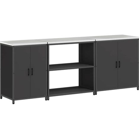 Maison Exclusive - Set di Stoccaggio per Cucina HATTEM 3 pcs Nero