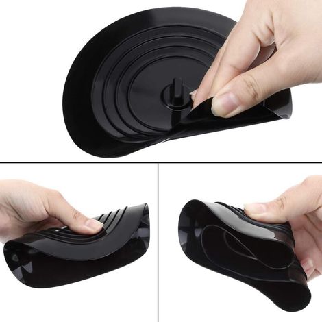 Universeller Silikon-Abflussstopfen für Küche, Bad und Waschküche – 15 cm Durchmesser – 2er-Pack – Schwarz (1/4)