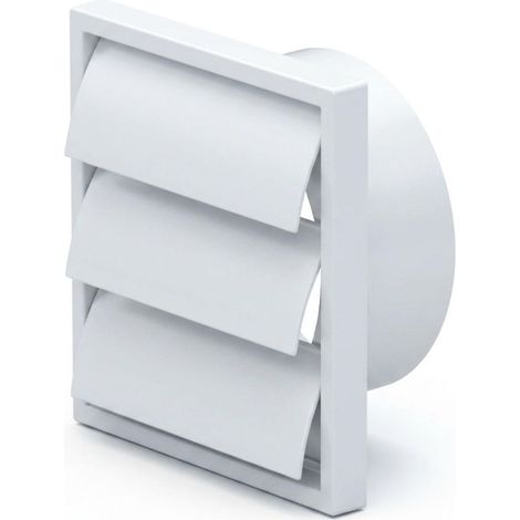 Grille de ventilation carrée 100mm, persiennes automatiques anti-retour, pour conduit d’air blanc (1/5)