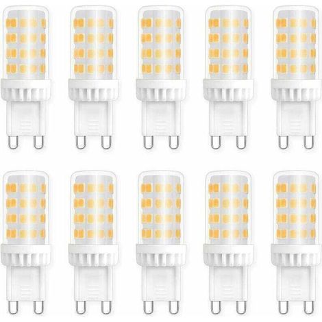 Ampoules LED G9 5W, Equivalente 40W 50W Halogène Lumière, 450LM, Blanc Neutre 4000K, AC 220V, Culot G9 Standard, économie d'énergie, pour Ceiling Lighting, Kitchen, Chambre, Salon, Pack de 10,