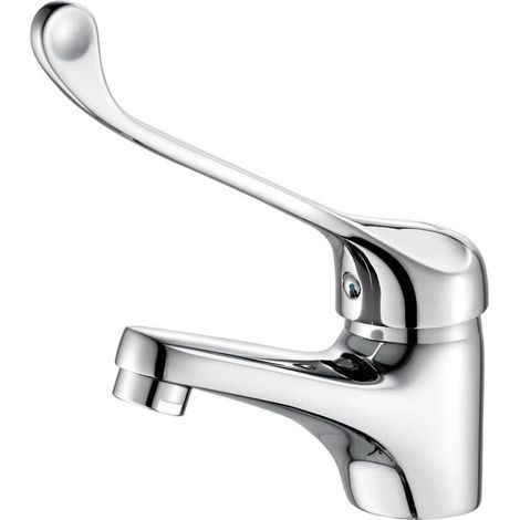 Waschtischarmatur mit medizinischem Griff, Badezimmerarmatur, Chrom, Silber (1/4)