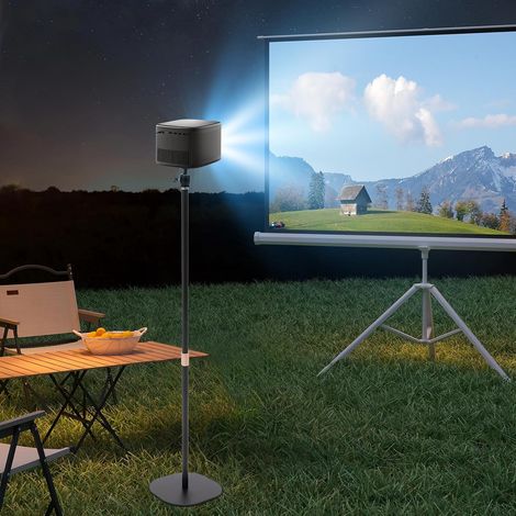 Support de projecteur Hauteur 65-120 cm Support de projecteur, rotation 360° et inclinaison 90°, compatible avec vis 1/4 pouce, support de sol pour projecteur caché, support de sol pour mini projecteu (1/5)
