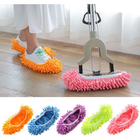 Chaussettes Balai - Fibre Chenille Microfibre Douce - Pour Nettoyage Sol Fenêtre Salle De Bain Cuisine - Taille Réglable 22,5 À 26,5 cm - Lot De 10 Pièces (1/5)