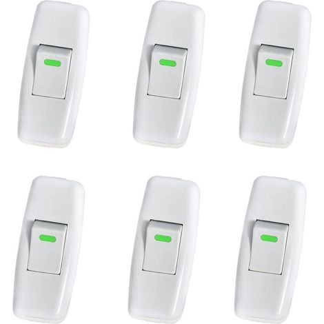 6pcs Interrupteur de lampe, interrupteur de torpille, interrupteur de ligne d'alimentation, interrupteur de lampe de chevet, lampe de chevet en ligne interrupteur à bascule bouton d'alimentatio (1/5)