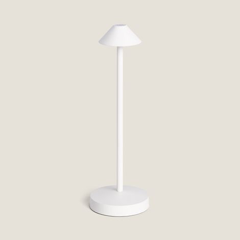 Lámpara de Mesa LED Portátil para Exterior Metal con Batería Recargable Magatzi Blanco