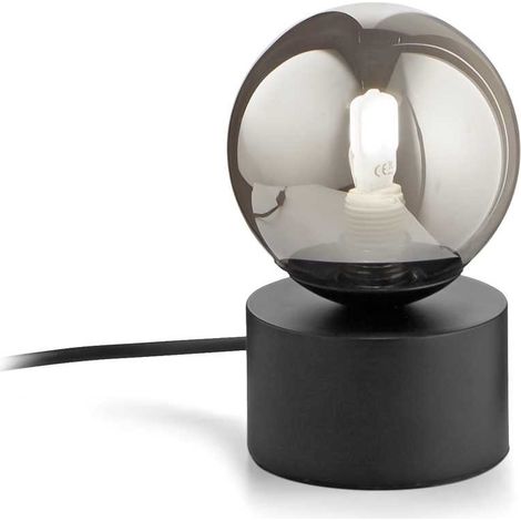 Ideal Lux PERLAGE Globe Tischleuchte Schwarz, eingebauter Schalter, nicht dimmbar (1/2)