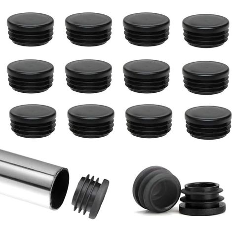 Lot de 40 Bouchons à Ailettes Ronds Protection Pied de Chaise 22MM Bouchon en Plastique Rond Bouchon Dextrémité de Tube Noir Glisse Meubles Chaise Bouchons en Plastique,Convient chaises, canapés (1/5)