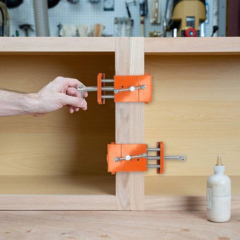 【Klemme】 2 orangefarbene Aluminium-Frontrahmen-Befestigungen Benutzerfreundliche Klemmen zum Vorbohren und Ausrichten (1/5)