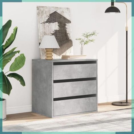 852846 Commode d'angle gris béton 60x41x58 cm bois d'ingénierie (1/5)