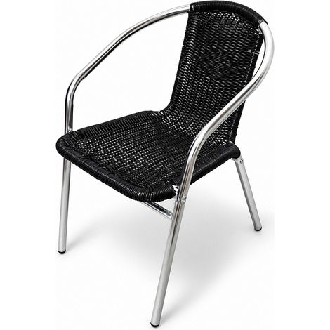 Sedia da giardino Aga RATAN Argento/Nero