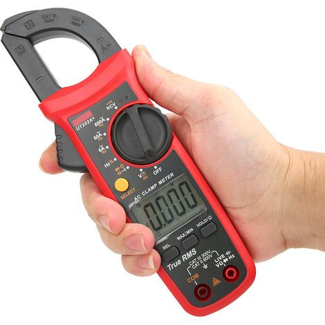 Pince ampèremétrique portable UNI T UT202a Mini à gamme automatique True RMS pour les tests de tension, courant, résistance et capacité (1/5)