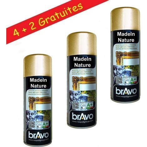 Lot de Bombes de Peinture, Spray Peinture Effet déco, Intérieur et Extérieur, 400 ml, de MadeInNature - Effet or 180028 - Lot de 6. (1/5)