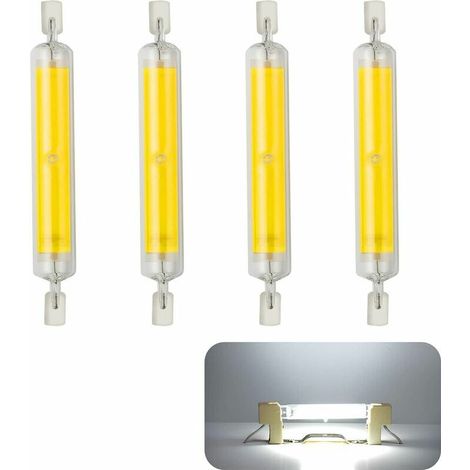 LaBlanc - 4 bombillas LED R7s, 118 mm, 20 W, 230 V, regulables, COB, luz blanca cálida (3000 K), 1600 lm, ángulo de emisión de 360°, equivalente a una lámpara halógena de 160 W. Blanco frío.