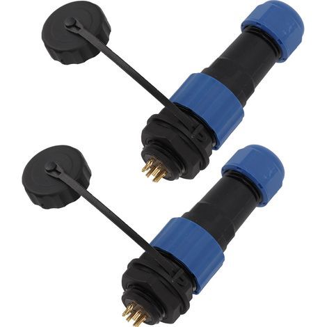2 wasserdichte SD16-Luftfahrtsteckverbinder (Schutzart IP68), SD16-Buchse, SD16-Stecker, G3/8-Gewinde, 6-polige SD16-Rückmutter (1/5)
