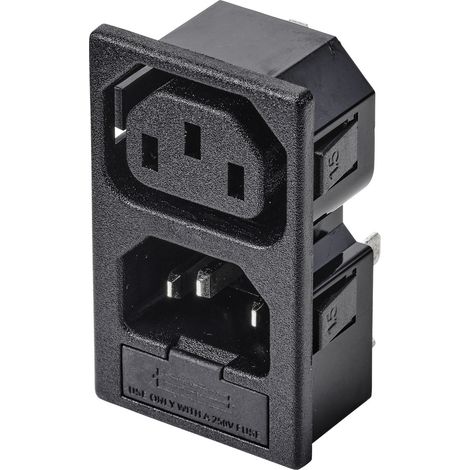 TRU COMPONENTS TC-10088388 Kaltgeräte-Steckverbinder C13 Buchse, Einbau vertikal, Stecker, Einbau ve
