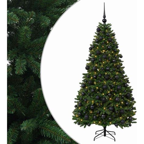 vidaXL Artificial Christmas Tree Mid-green with Bauble 210 cm 300 LEDs
