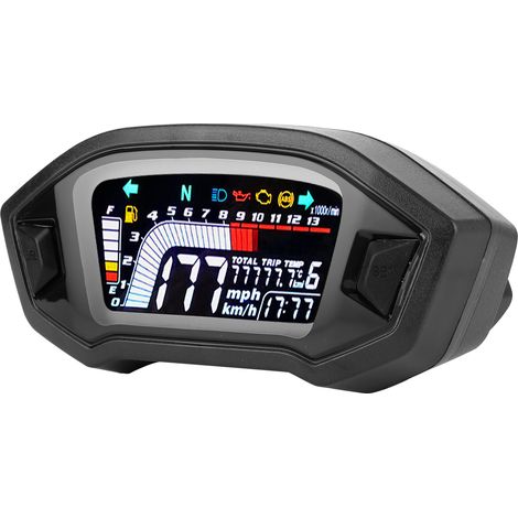 Compteur odométrique LCD étanche pour moto 1, 2 et 4 cylindres (1/5)