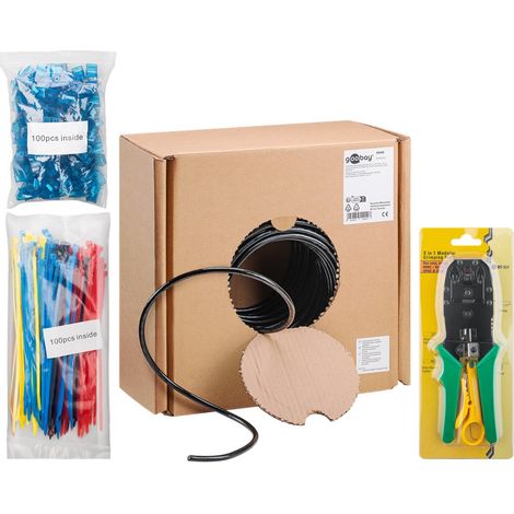 Goobay 55440 cable de red Negro 100 m Cat6 U/UTP (UTP)
