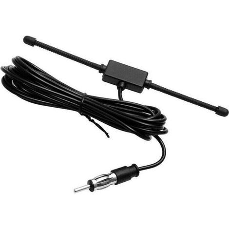 Antenna radio AM/FM universale, nera, per auto/barca, adesiva, dipolo in vetro (1/4)