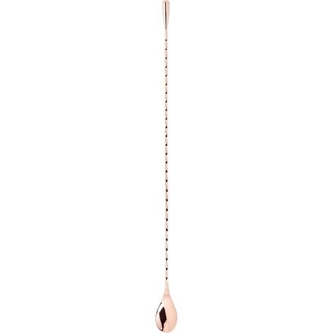 Agitateur à cocktail en acier inoxydable 304 lesté en cuivre – Poignée torsadée japonaise – Poids en forme de goutte d'eau (15,7 pouces/40 cm) (1/2)