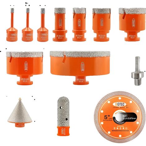 Diamantlochsägen-Set, langlebige Konstruktion, vielseitige Verwendung, 13PCS Bits und Klingen (1/2)