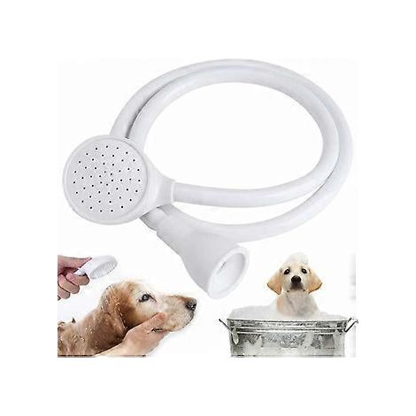 Duscharmatur mit Haustier-Sprühkopf – Handbrause – Duschkopf – Drucksprüher – ABS – Weiß – 1,3 m – Rund – Multifunktional