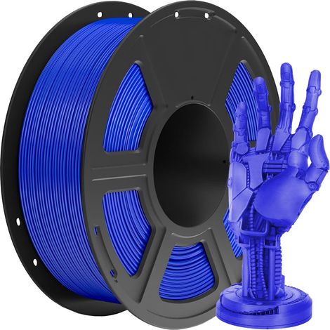 Filament pour imprimante 3D - 1,75 mm - PETG - Matériaux d'impression 3D - Précision dimensionnelle +/- 0,02 mm - Compatible avec les imprimantes FDM - 1 kg (2,2 lbs)/Spool (bleu) (1/5)