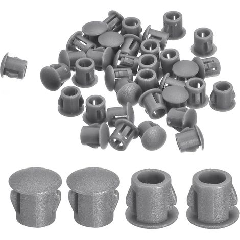 58Pcs Bouchon de Trou en Nylon, 5.5-6mm Diamètre de Trou Bouchon d'étanchéité Rond Souple et Flexible de Verrouillage Bouchons en Caoutchouc pour Bouteilles, Tuyaux, Cuisine, Gris (1/5)