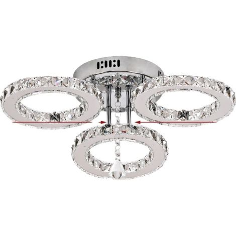 Lustre au plafond, Design moderne, Éclairage LED, 3 anneaux, Télécommande dimmable (1/2)