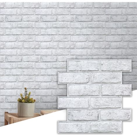 Panneaux Muraux 3D Imitation Brique, 10 Pièces, Dalle PVC Adhesive Murale Papier Peint 3D Autocollant à Effet Pierre, 30 × 30 cm, Panneau Mural Décoratif Revêtement Mural (1/5)